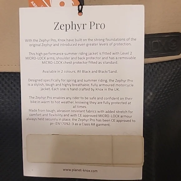 Knox Zephyr Pro Motorcycle Armored Protective Lightweight Jacket XXL - Picture 6 of 16